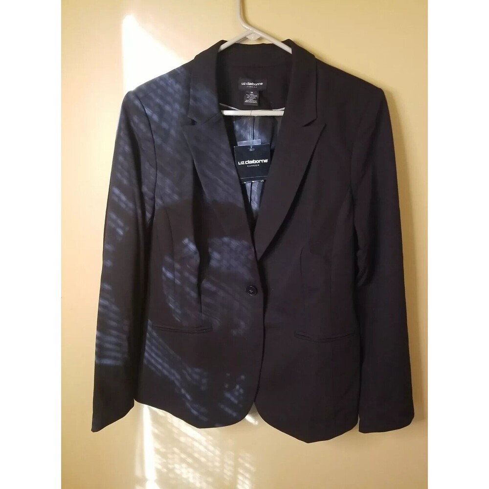 Liz Claiborne Career Black Blazer Womens Sz 14